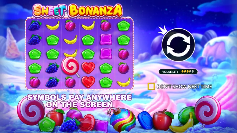 Sweet Bonanza online pokie by Pragmatic Play — in-game view