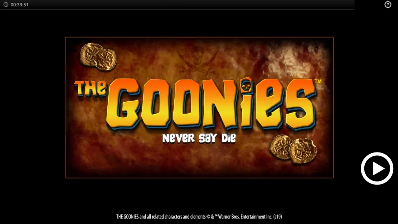 The Goonies online pokie by Blueprint — in-game view