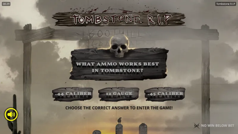 Tombstone RIP online pokie by Nolimit City — in-game view